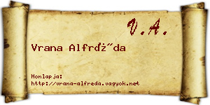 Vrana Alfréda névjegykártya